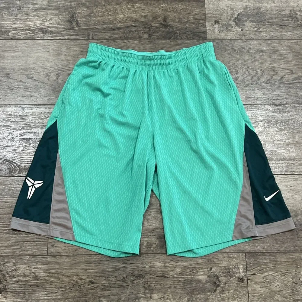Nike Kobe Bryant Dri-FIT Basketball Shorts Teal Green Mamba Baggy Sheath Men XL